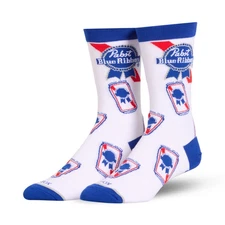 Cool Socks Pabst Blue Ribbon Cans Funny Novelty Socks Adult Large