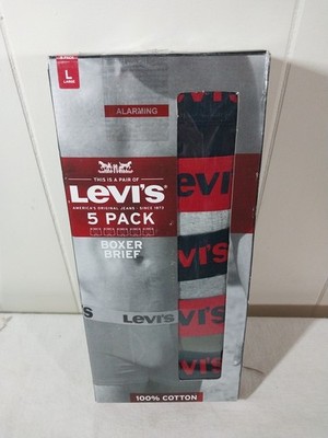 Levi's Boxer Briefs 5 Pack 100% Cotton Mens Large 36-38