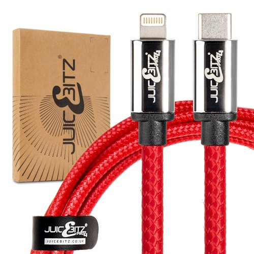 JuicEBitz® Geflochtenes USB-C Schnell Ladekabel für iPhone 14 Pro Max 13 12 11 SE - Bild 9 von 13