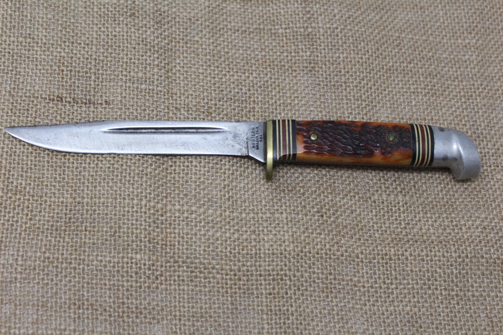 Western Hunting Knife With Sheath Western Boulder Colorado eBay