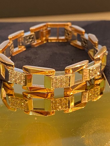 Pave 2.82 Cts Round Brilliant Cut Diamonds Tennis Bracelet In 585 Solid 14K Gold - Picture 10 of 12