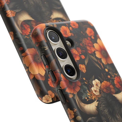 Black Boho Bull Orange Flower - Phone Case for iPhone, Galaxy, Pixel - 第 203/281 張圖片