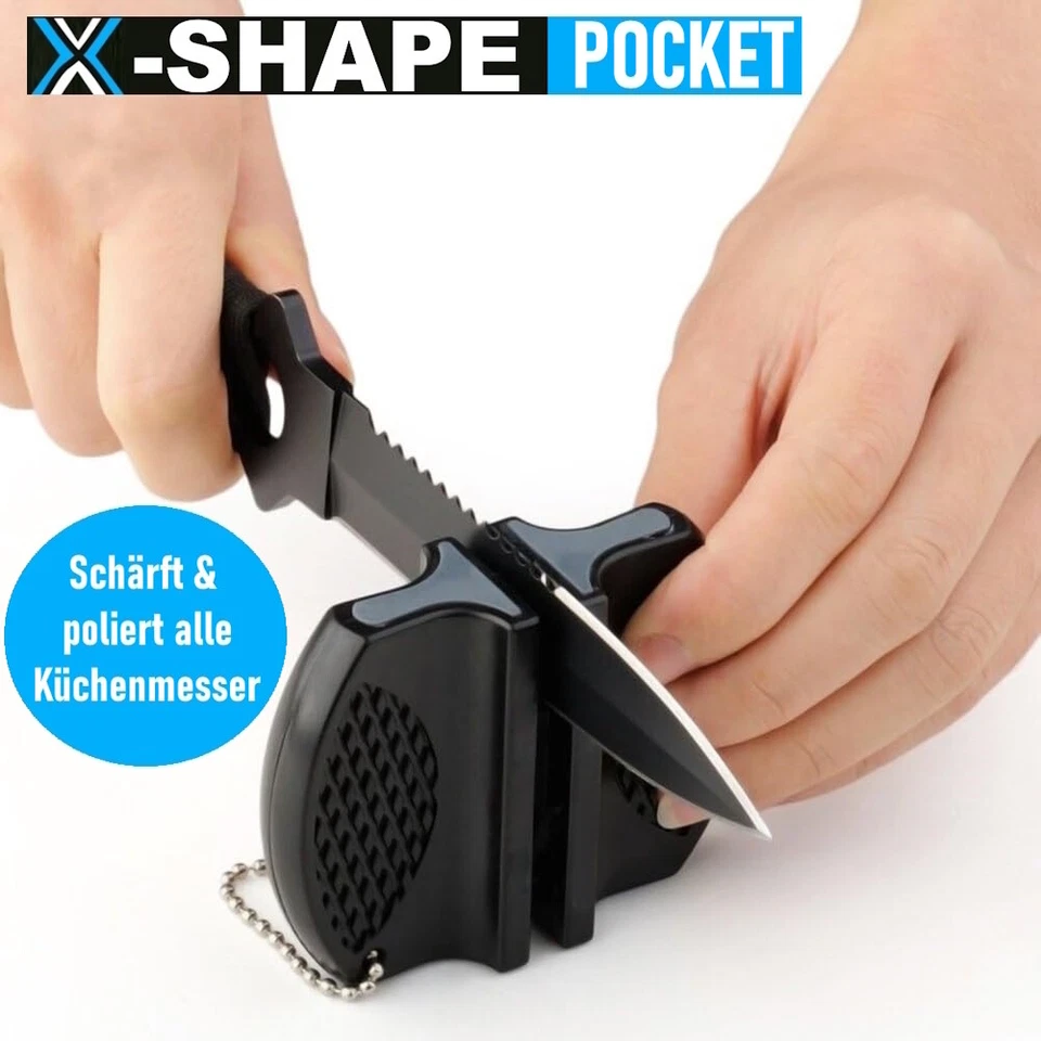 X-SHAPE POCKET Profi Messerschärfer Messerschleifgerät Messer Schärfen Sharper - Bild 2 von 4