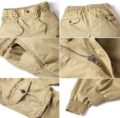 Pantalones Vaqueros Hombre Joggers Cintura Elástica Cargo Combat Casual Puño - Imagen 6 de 33
