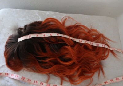Bernstein Pony Ombre Rothaar Fransen Lace Front Europa 100% Echthaar Perücke