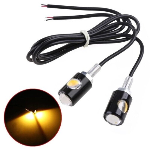 2PC LED Black Micro Mini Tiny Small Indicators Turn Signals Motorcycle MotorBike - Picture 2 of 8