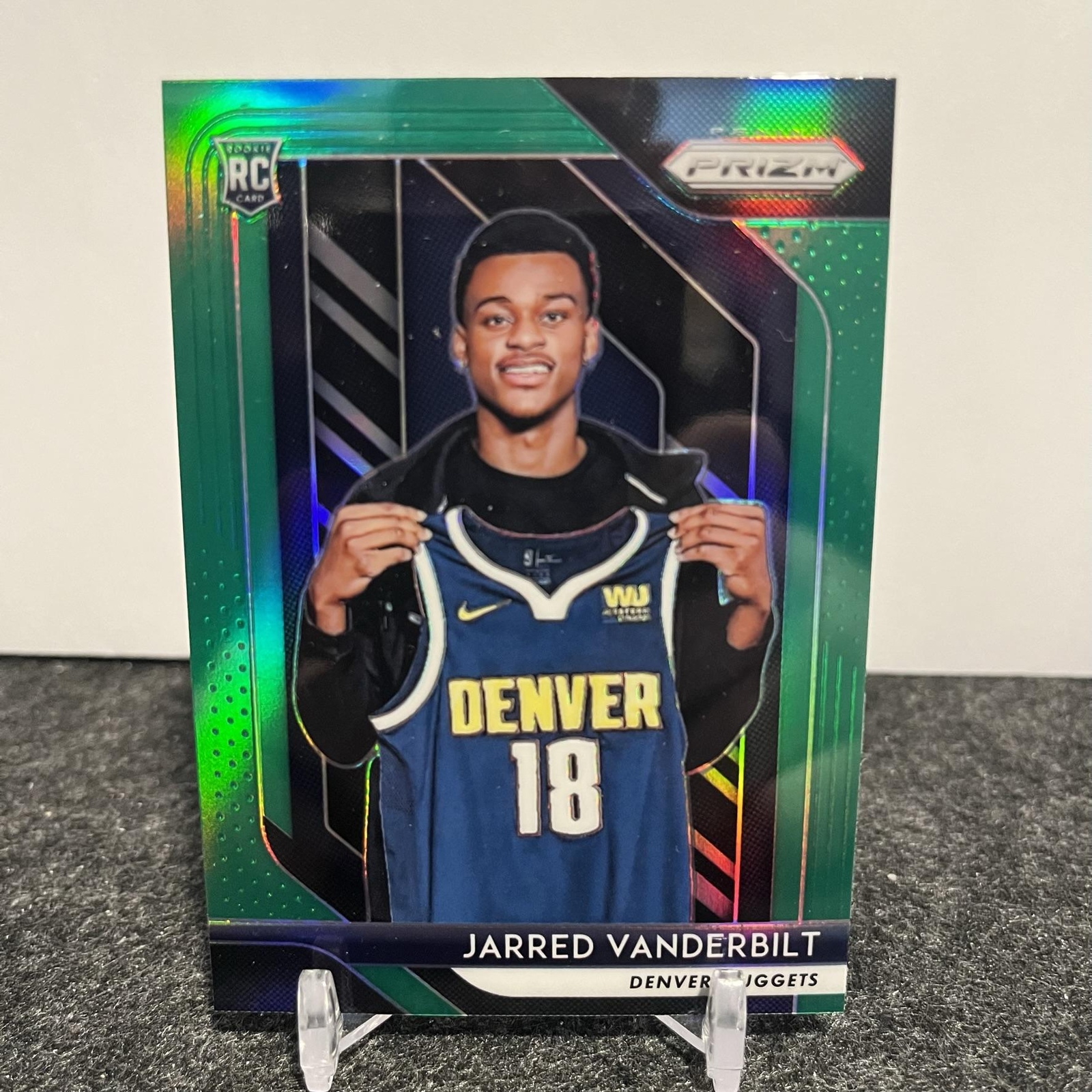 2018-19 Panini Prizm Jarred Vanderbilt 42 Rookie Card RC Green Denver Nuggets