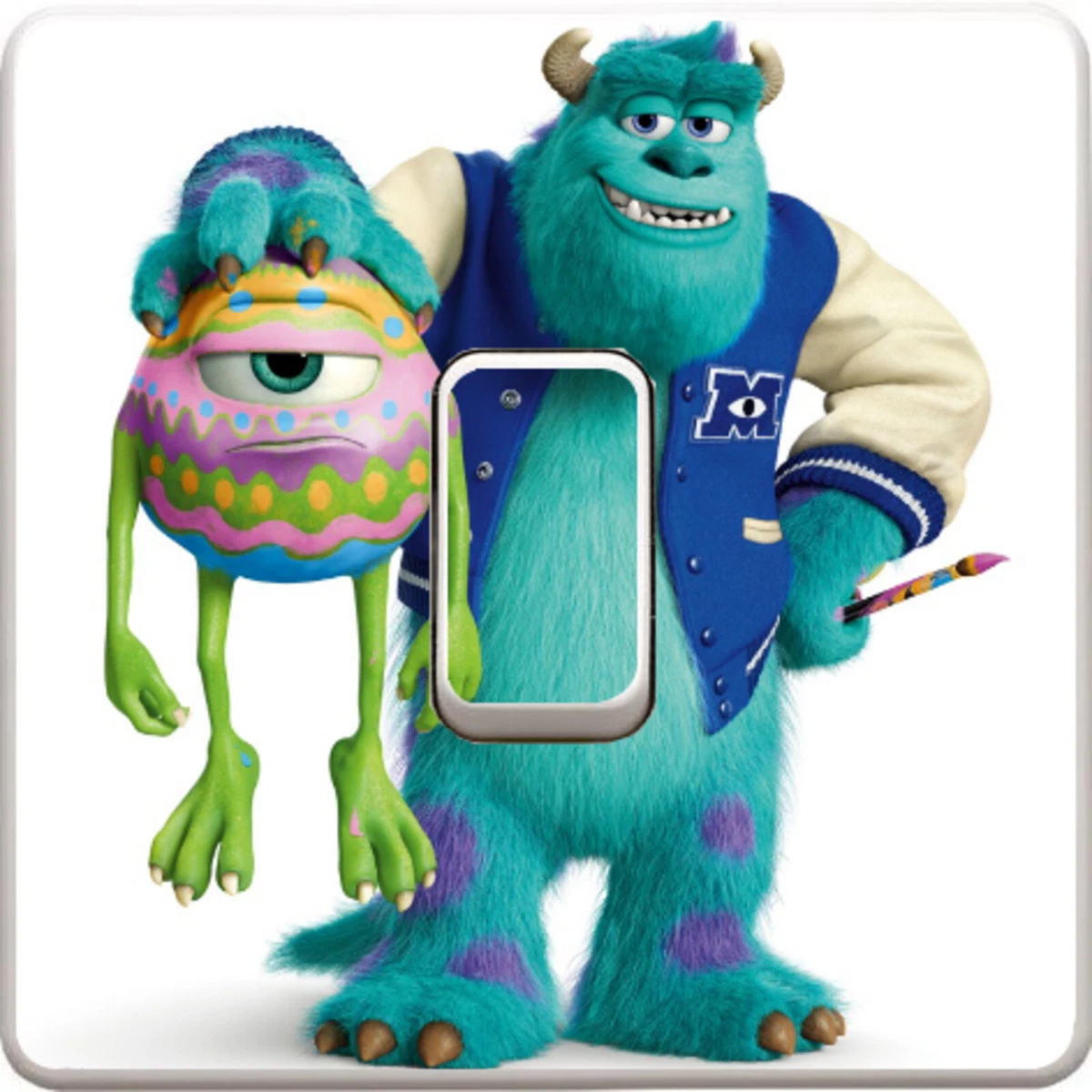 Monsters Inc Disney Light Switch Vinilo Adhesivo Calcomanía Dibujos Animados Niños Dormitorio #122