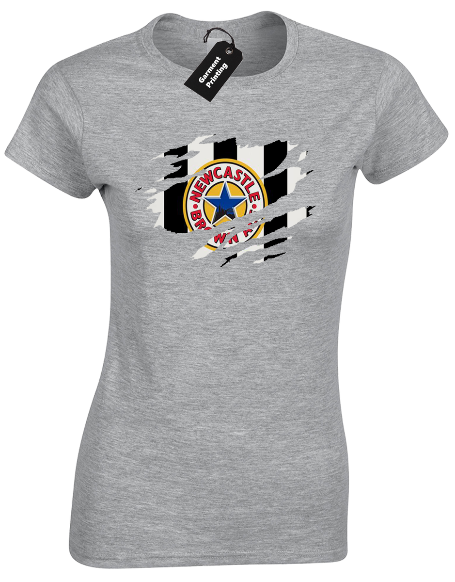 RETRO FOOTBALL KIT 6 LADIES T SHIRT NEWCASTLE CLASSIC RETRO