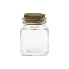 12 pz barattolo vetro barattoli quadro quadrato bombato tappo sughero 5 x 5 x 6.