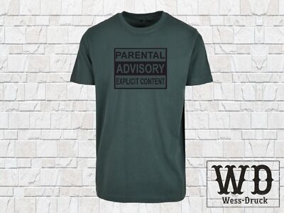 T-Shirt Parental Advisory Explicit Content Shirt Unisex Fun Geschenk Music 