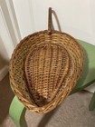 Vintage Woven Wicker Leaf-Shaped Shallow Basket with Handle — photo 7