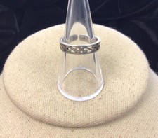 Vintage Sterling 925 Open Cut Work Swirl Design Open Band Ring Sz 7.25 GG570