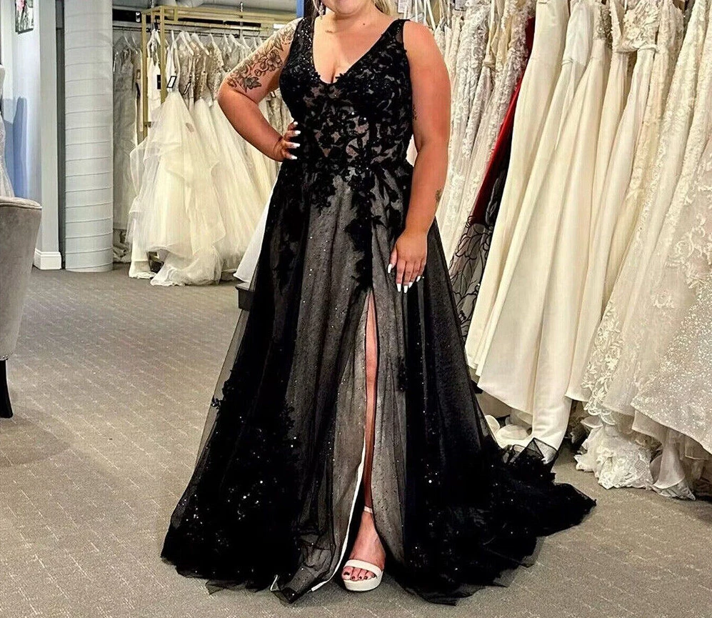 plus size black wedding dresses