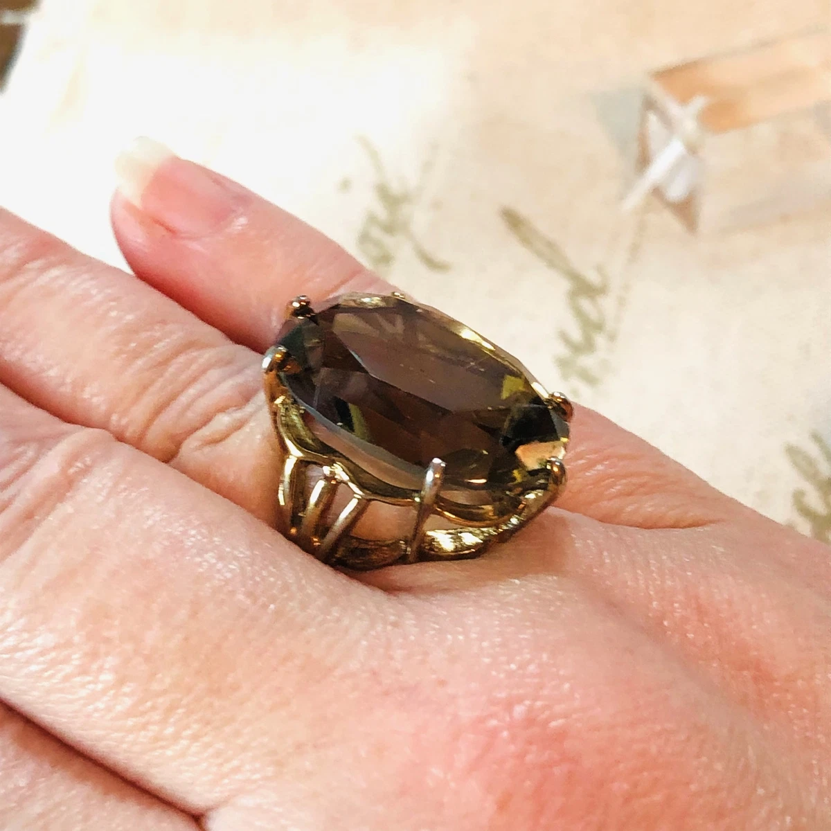 Smoky topaz 2024 ring sterling silver