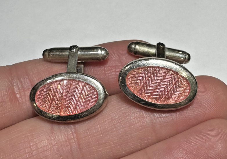 Boutons De Manchette Vintage Snap Link - Ton Blanc Et Argent - Pour Homme