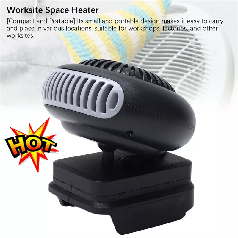 Space Heater 12-48V Battery Powered Electric Heater Fan For BL15 BL1820 BL1840
