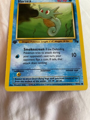 first edition horsea pokemon card Amazon.com: Pokemon - Horsea (49) main image 1