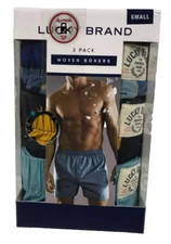 LUCKY BRAND® Men's WOVEN BOXER 3 Pack 100% COTTON P265