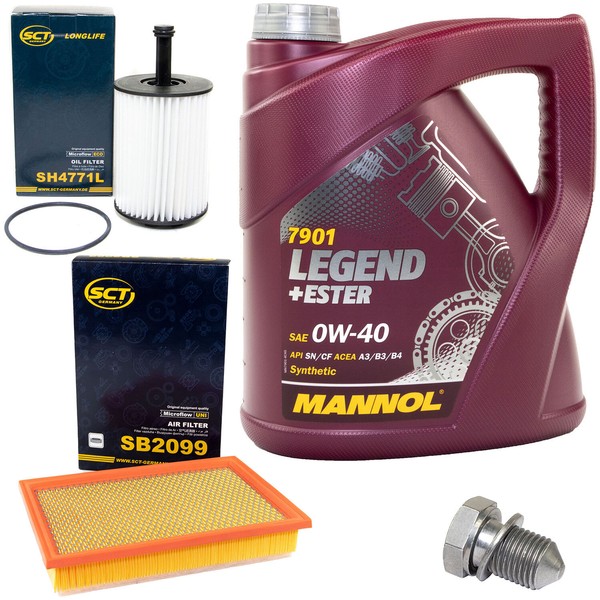 MotoröL Filter Set 0W40 4 Liter + ÖLablassschraube FüR Seat Alhambra Vw Sharan-image