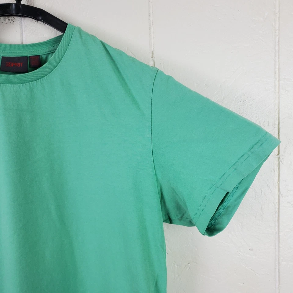 Esprit Shirt Mens Extra Large Green Crew Neck Short Sleeve Logo Stretch Pullover - Image 3 of 4