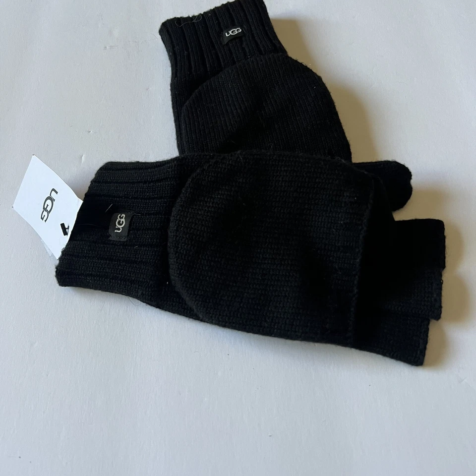 GUANTES SIN DEDOS CONVERTIBLES UGG PARA HOMBRE GUANTES ABATIBLES NEGROS L/XL NUEVOS CON ETIQUETAS Foto 2 de 4