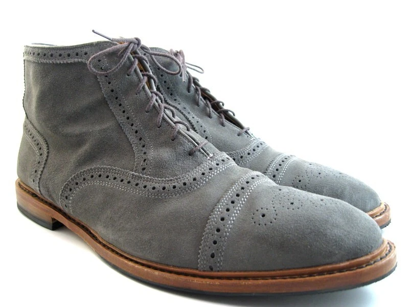 Allen Edmonds "HAMILTON CAP-TOE" WEATHERPROOF Boots 14 E Grey Suede (281N) - Image 2 of 4