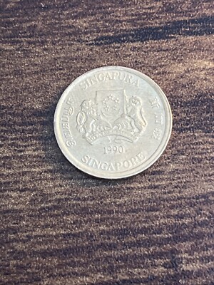 1990 Singapore 5 Five Cents Actual Coin TK9383*