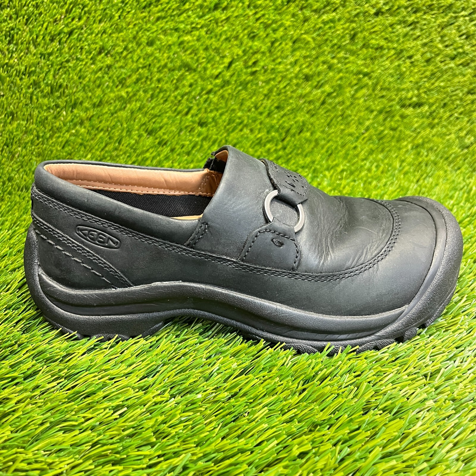 Scarpe slip on Keen Kaci II donna taglia 7 nere casual outdoor passeggio pelle