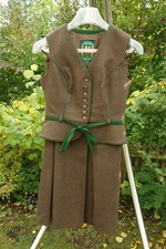 Trachten-Kostüm Gürtel Gr. 38 aus Salzburg Wenger braun mit grünen Applikationen