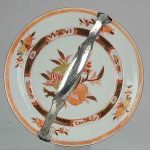 Antique Chinese Porcelain Bonboniere Silver Blood & Milk Silver Kangxi Yongzheng