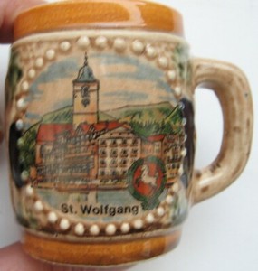 St Wolfgang Austria Miniature Mug Stein Pilgrimage Church Souvenir Shot Glass