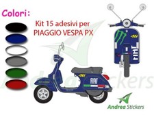 PIAGGIO VESPA PX 150 Kit 15 pz FIAT vinile adesivo stickers monster energy