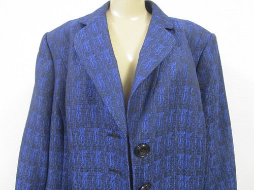 LE SUIT WOMAN BLUE 3/4 SLEEVE FRONT BUTTONS CLOSURE BLAZER SIZE 22W - NEW - Picture 3 of 7