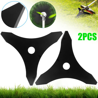 2PCS 10'' x 3Teeth Steel Brush Cutter Trimmer High Hardness Lawn Weed Eater Blade