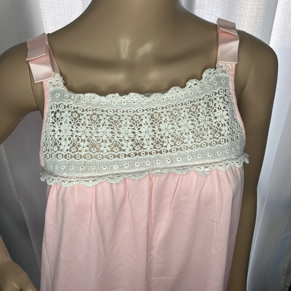 Винтажный Van Raalte ночная рубашка размер 36 средний длиной платье без рукавов нейлона розовый 60-х - Изображение 4 из 4