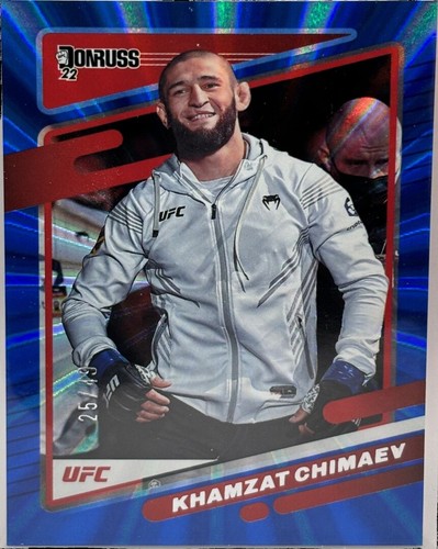 2022 Panini Donruss UFC Khamzat Chimaev Holo Blue Laser /49 #14