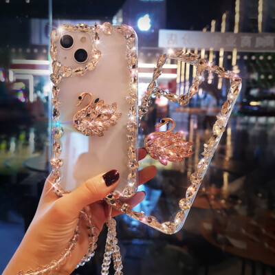For iPhone 13 Pro Max 14 12 11 XS XR Cute Crystal Diamond Phone