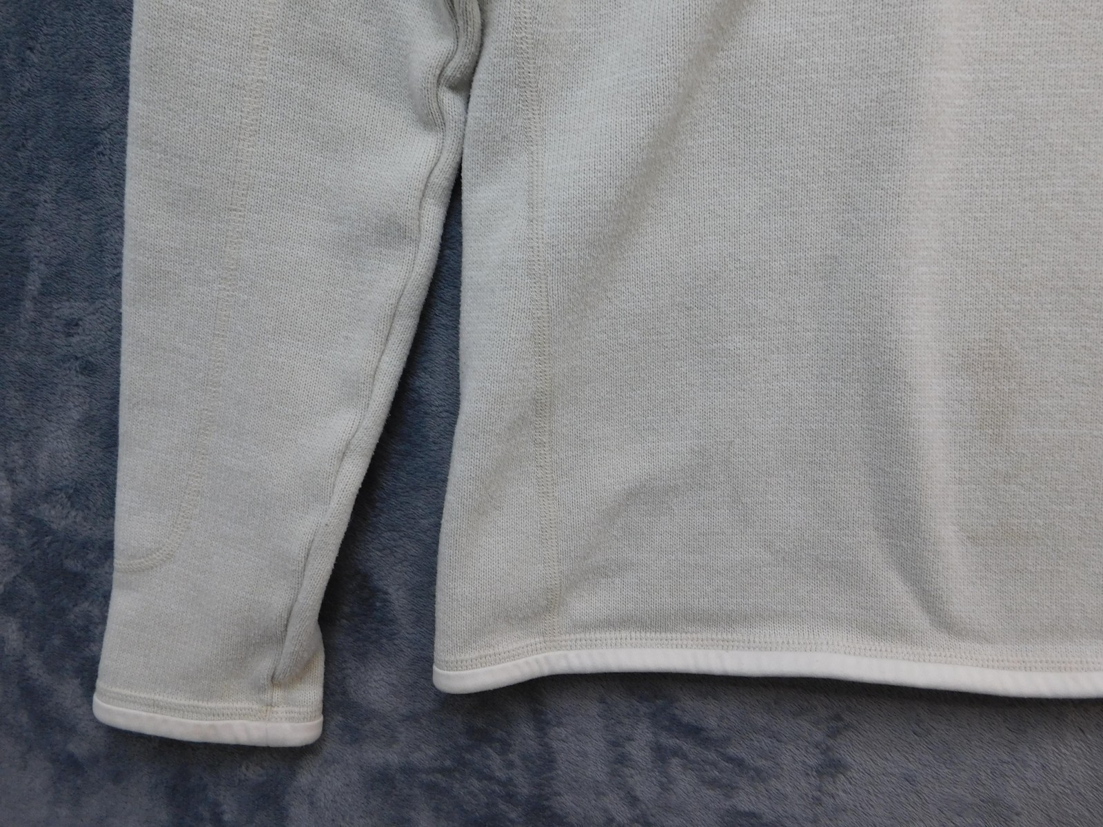 Patagonia Jacket Womens Medium White Fleece 1/4 Zip Pullover Sleeve Pocket thumbnail 4