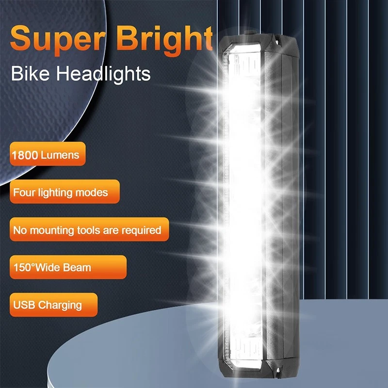 Bike Front Light Bar Bicycle USB Rechargeable LED Night Riding Lamp Headlight