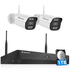 JENNOV 5MP Überwachungssystem Set Aussen Farbnachtsicht 24/7 Überwachung 1TB NVR