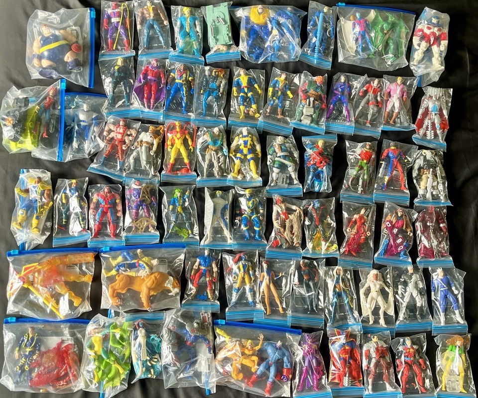 A 66-figure 1990s Toy Biz X-Men lot is an absolute time capsule of peak comic-book toy era — the sheer scale alone makes it a jaw-dropper for any Marvel fan.