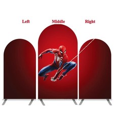 Red Spider-Man Arch Backdrop Cover Birthday Party Photo Background Decorations