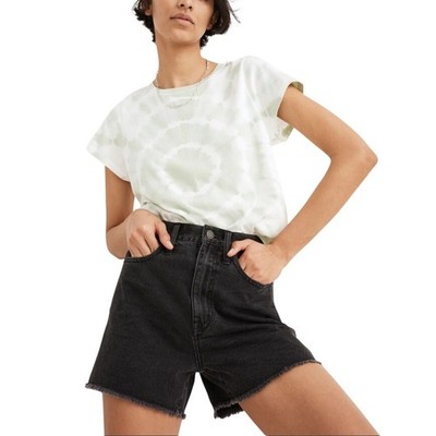 Madewell Women's Ainslie Wash High Rise Raw Hem The Momjean Shorts Size 27