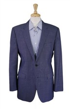 Hugo Boss The James Blue Checkered 2-Btn Wool Sportcoat Blazer Jacket 42L