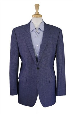 Hugo Boss The James Blue Checkered 2-Btn Wool Sportcoat Blazer Jacket 42L