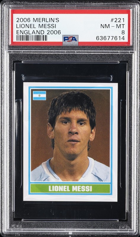 2006 MERLIN'S ENGLAND 2006 #221 LIONEL MESSI PSA 8