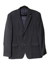 Jos A Bank Reserve Blue Plaid Sport Coat Jacket Silk Wool Blend Size 42R