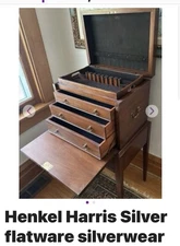 Virginia Galleries Henkel Harris Silver Chest On Stand Solid American Black Waln