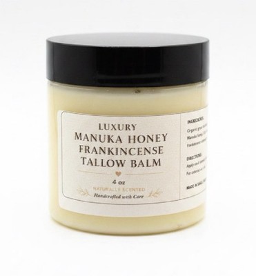 Organic Manuka Honey Frankincense Tallow Balm 2 oz 4 oz Skin Moisturizer